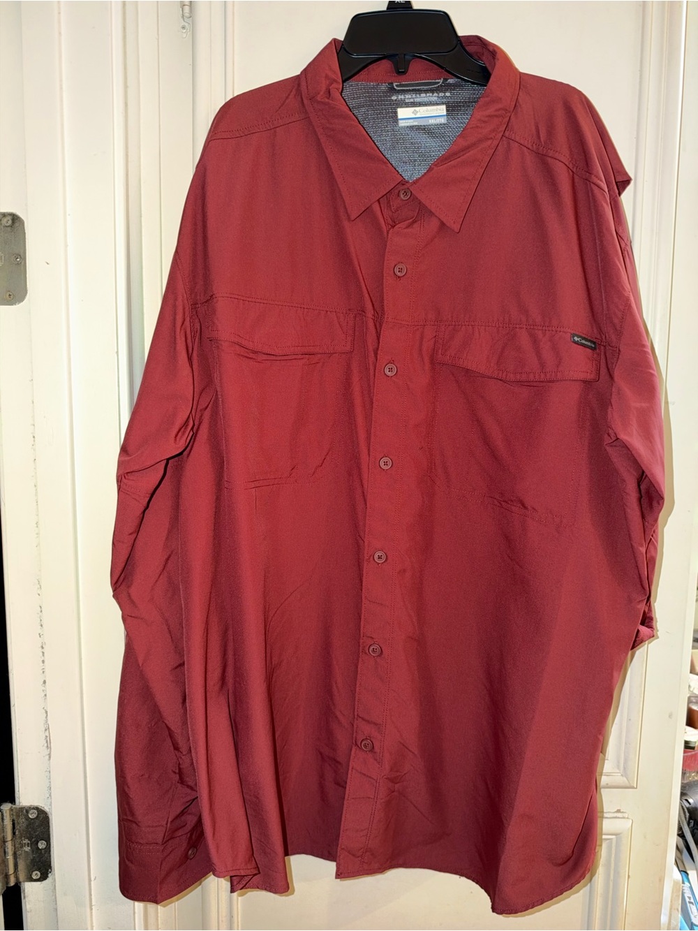 Columbia Men's PFG Omni-Shade Tamiami Long Sleeve Shirt Brick red 3X/3TF